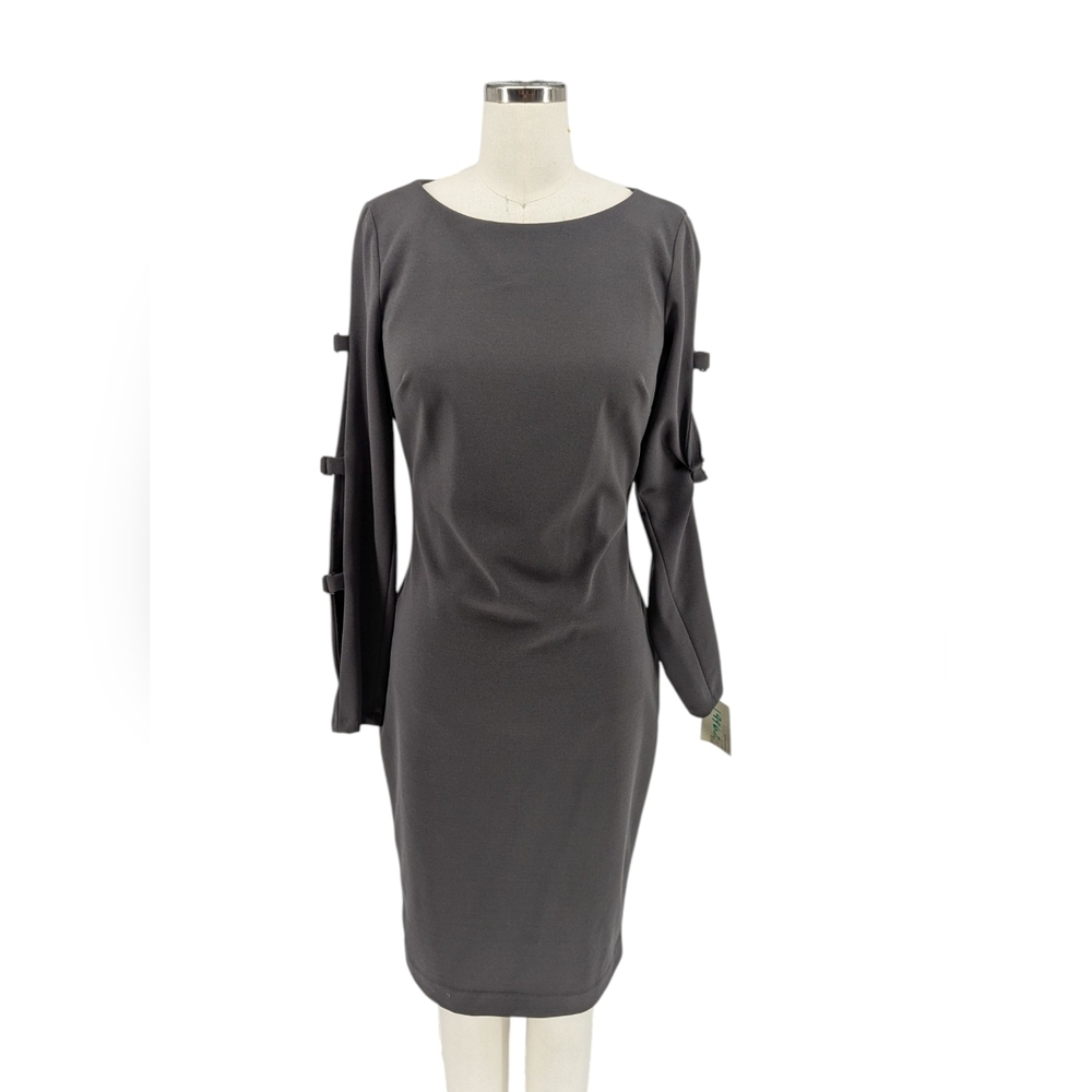 19962 Calvin Klein Cutout Sleeves Dress Gray size 6 preppy punk Business casual
